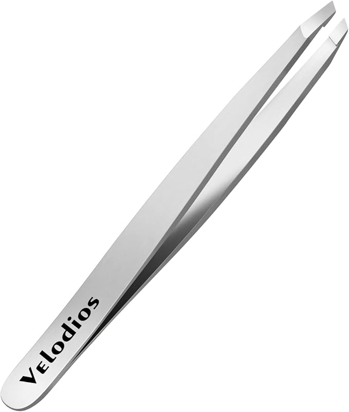 Professional Slant Tweezers for Women,Stainless Steel Eyebrow Tweezers for Eyebrows, Facial Hair,Chin Hair and Ingrown Hair Removal