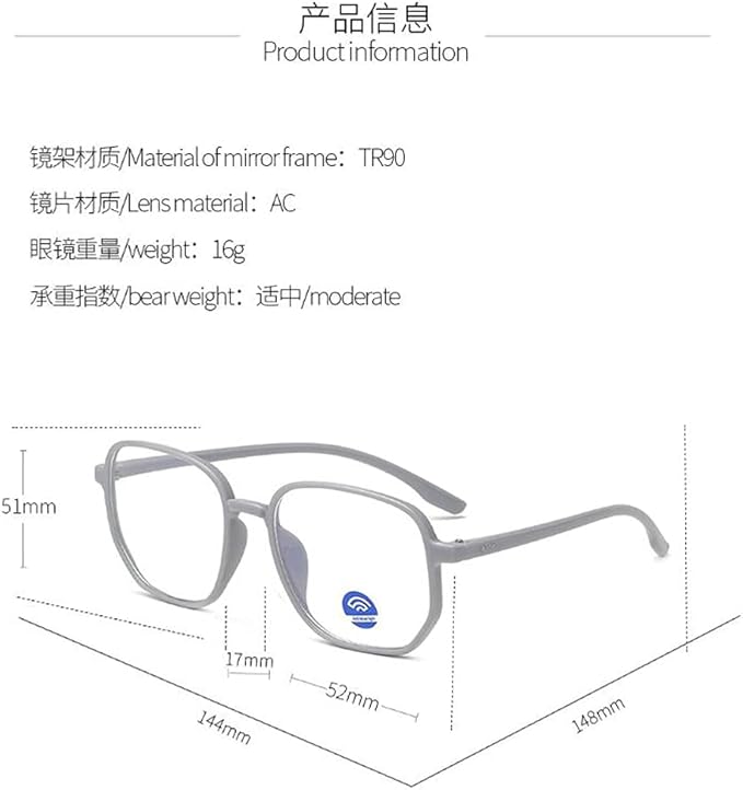 Anti-Blu-ray mobile phone glasses for men and women with irregular polygonal plain face no degree glasses frame