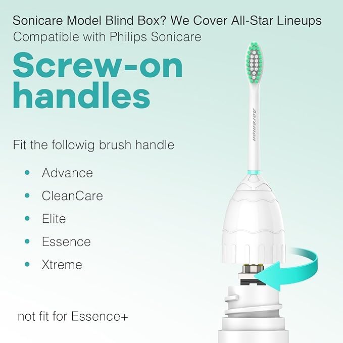 Aoremon Replacement Heads for Philips Sonicare e-Series HX7022/66 -fit Sonicare E Series Essence Xtreme Elite Advance and CleanCare Electric Toothbrush