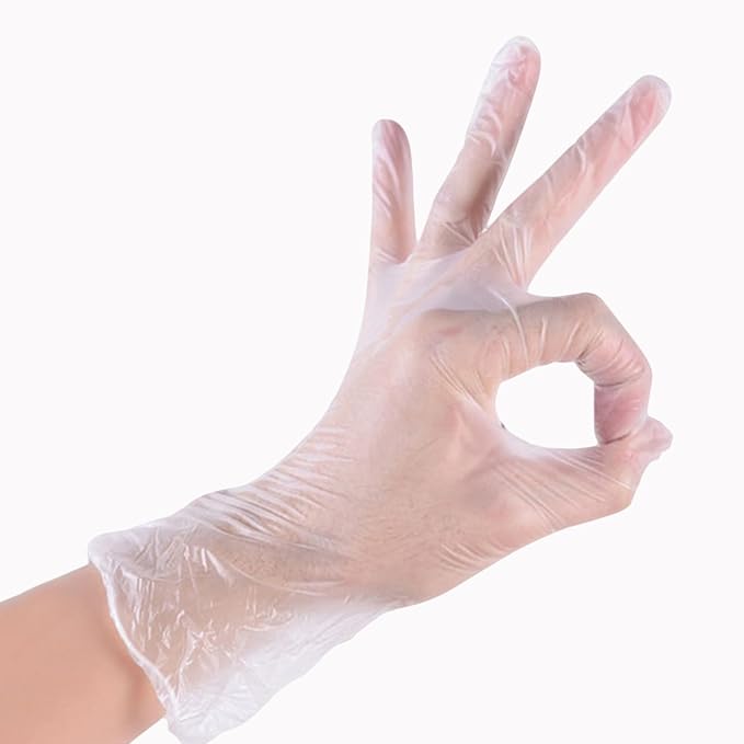 Clear Vinyl Gloves Latex Free & Powder Free - Food Safe Disposable Gloves for Cooking Cleaning - Comfort Fit