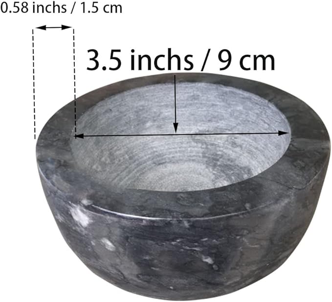 Marble Shaving Bowl，Handcrafted Black Marble Later，Shaving Soap & Cream Bowl for Men，Lather Mug with Interior Grooves Builds a Rich.
