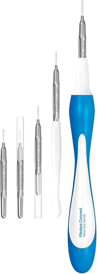 Piksters Interdental Brushes, 10 pk, Size 4, Interdental Tooth Brush for Very Tight Teeth Gaps, Gum Soft Bristles for Plaque Removal, Safe for Braces