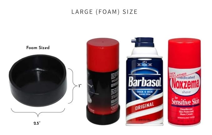 | Stops Shaving Cream Can Rust | Black | Large-Foam Sized