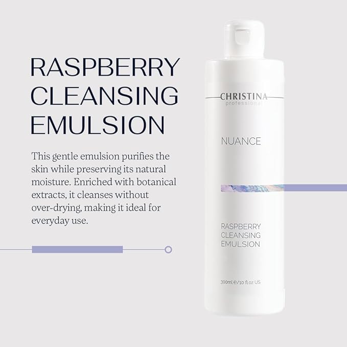 -CHRISTINA- Nuance Gentle Daily Cleanser for Face - Hydrating Facial Wash for Women & Men - Purifying, Moisturizing, Natural Emulsion with Pomegranate, Raspberry & Grape Seed Extracts - 300ml