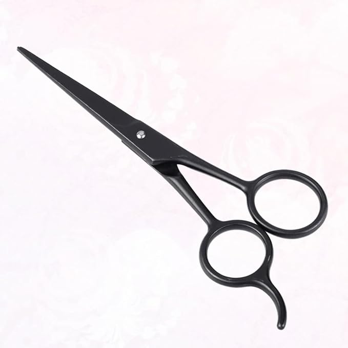 LIFKOME Stainless Steel Beard Scissors and Eyebrow Hairdressing Scissors Black for Men’s Facial Hair Trimming and Beard Care Daily Grooming Tool