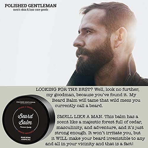 Beard Balm for Men & Mustache Wax - Hold Biard Wax with Beard Oil for Men - Made With Beeswax for Easy Styling - Polishes, Softens & Conditions Beard & Mustache - Itch Free Beard Care 2oz