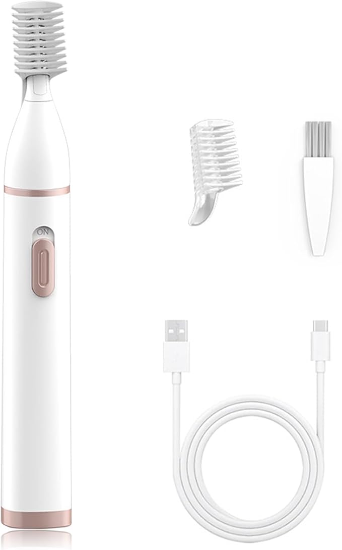 Eyebrow Trimmer Razor for Women - Electric Eye Brow Trim Shaver - Painless Brow Trimming Rechargeable Facial Hair Removal for Eyebrows Chin Peach Fuzz Lips Ear Face Neckline with Comb