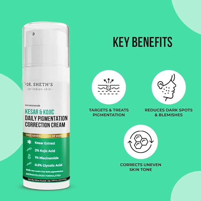 Dr. Sheth's Saffron Face Cream | Hydrates & Soothes Redness | Helps Reduce Spots, Marks and Discoloration | Lightweight & Non-Greasy Moisturizer | 1.06 Oz/30 g