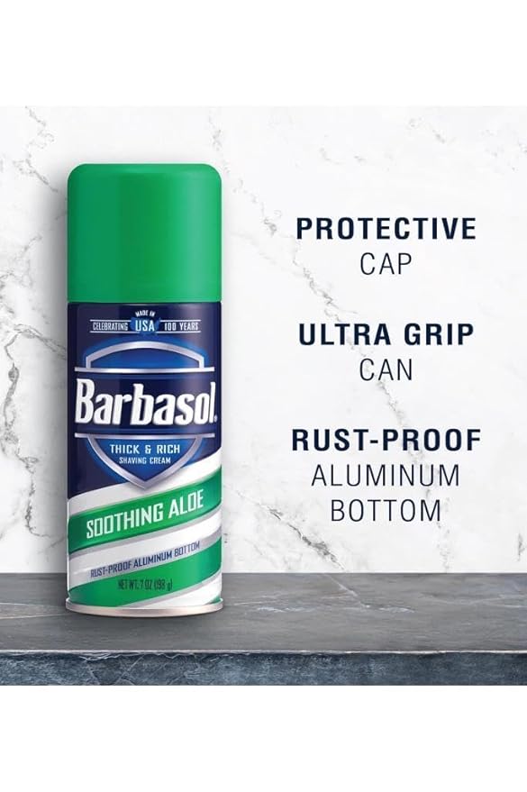 PERIO PROD Barbasol Soothing Aloe Thick & Rich Shave Cream, 7 Oz, Pack of 1