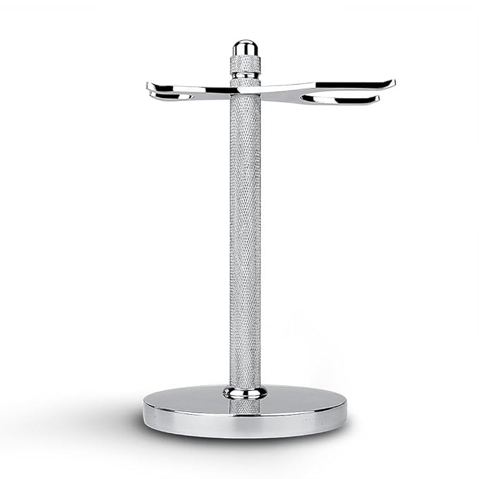Safety Razor and Shaving Brush Stand, Extra Wide Openings, Wider Base, Manly Look