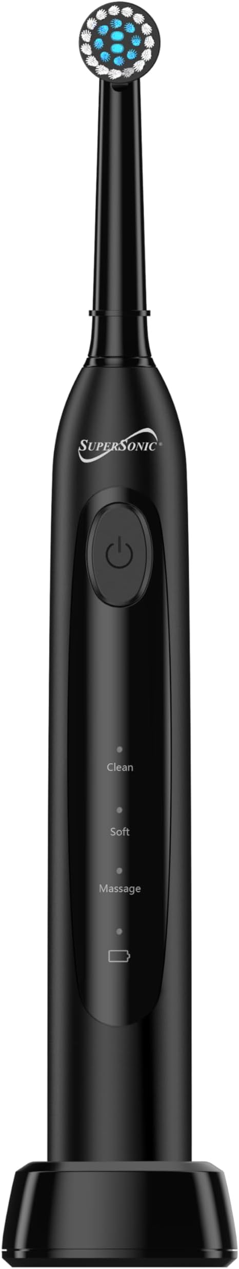 Supersonic TB-1000 Sonic Zoom+ Advanced Rotating Electric Toothbrush | 8,800 OPM | Wireless Charging | 3 Cleaning Modes | 6 Brush Heads | Auto Timer | Travel Case | Black