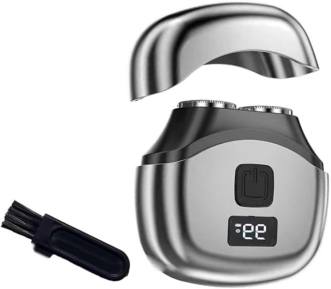 Men's Dual-Head Shaver, 2026 Upgrade Mini Electric Razor, Portable, Waterproof with Fast Charge & LED Display (Gray)