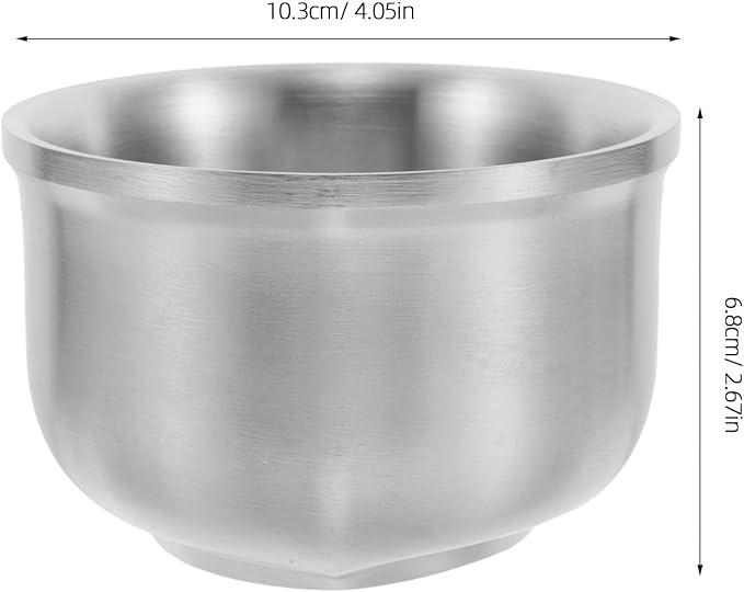 Mipcase Stainless Steel Shaving Soap Bowl for Men Gray 304 Sturdy Lathering Shaving Mug Wet Shave Soap Cup Suitable for Barber and Daily Grooming
