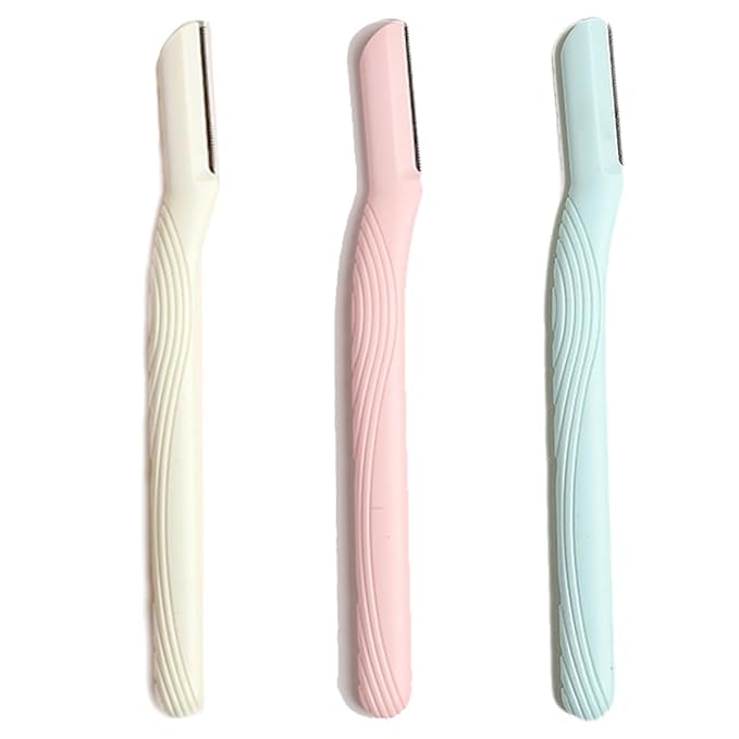 Eyebrow Razor, Hair Trimmer Shaper Shaver and Tough Up Tool,Dermaplane Facial razors for face. Eyebrow Razor for Sensitive Skin, Multipurpose Face Shavers for s Face, Lips & Eyebrows-3pcs