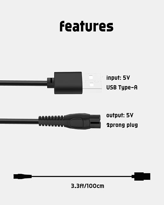 uijino MG9510 Charger, MG9510 Power Adapter Compatible with Phillips Norelco Multigroom Series 9000, One Blade Charger for Philips Norelco Charger Cord Beard Trimmer for Men