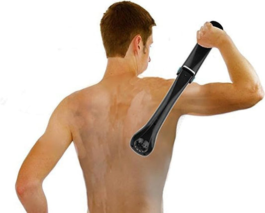Hemoton Electric Back Shaver for Men Body Grooming Battery Operated DIY Hair Removal Razor with Ergonomic Design for Smooth Back Hair Trimming