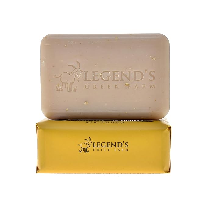 Legend's Creek Farm Goat Milk Soap - Triple Milled Moisturizing Bar for Hands and Body - 9 Oz Creamy Lather, Nourishing, Natural Soap for Sensitive Skin (Oatmeal, Milk & Honey, Pack of 4)