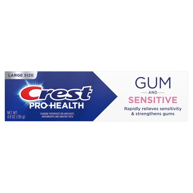 Crest Pro-Health Toothpaste, Sensitive and Gum | All Day Protection | 4.8 oz | Pack of 2 | Clinically Proven