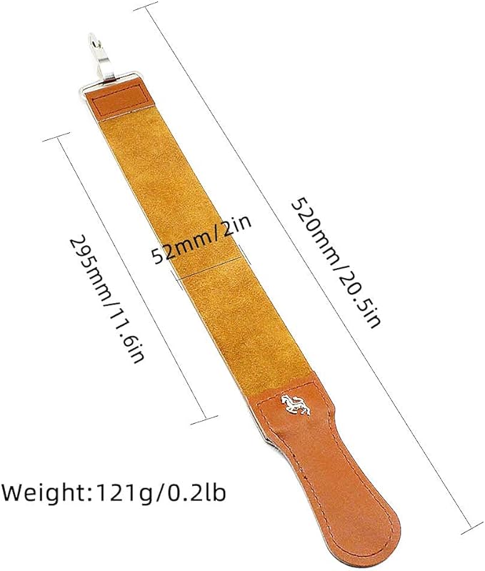 Grandslam Leather Strop for Straight Razor Sharpening and Smooth - Professional Straight Razor Knife Cowhide Dual Strop Yellow
