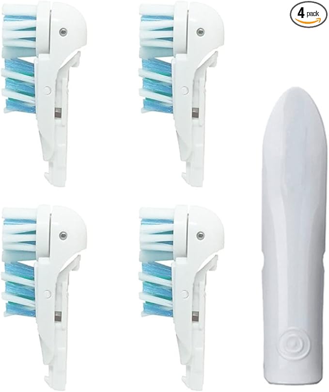 Sensitive Replacement Toothbrush Heads Compatible with Oral-B Cross Action Power 3733 4732,Rotating Powerhead and Crisscross Bristles (White)