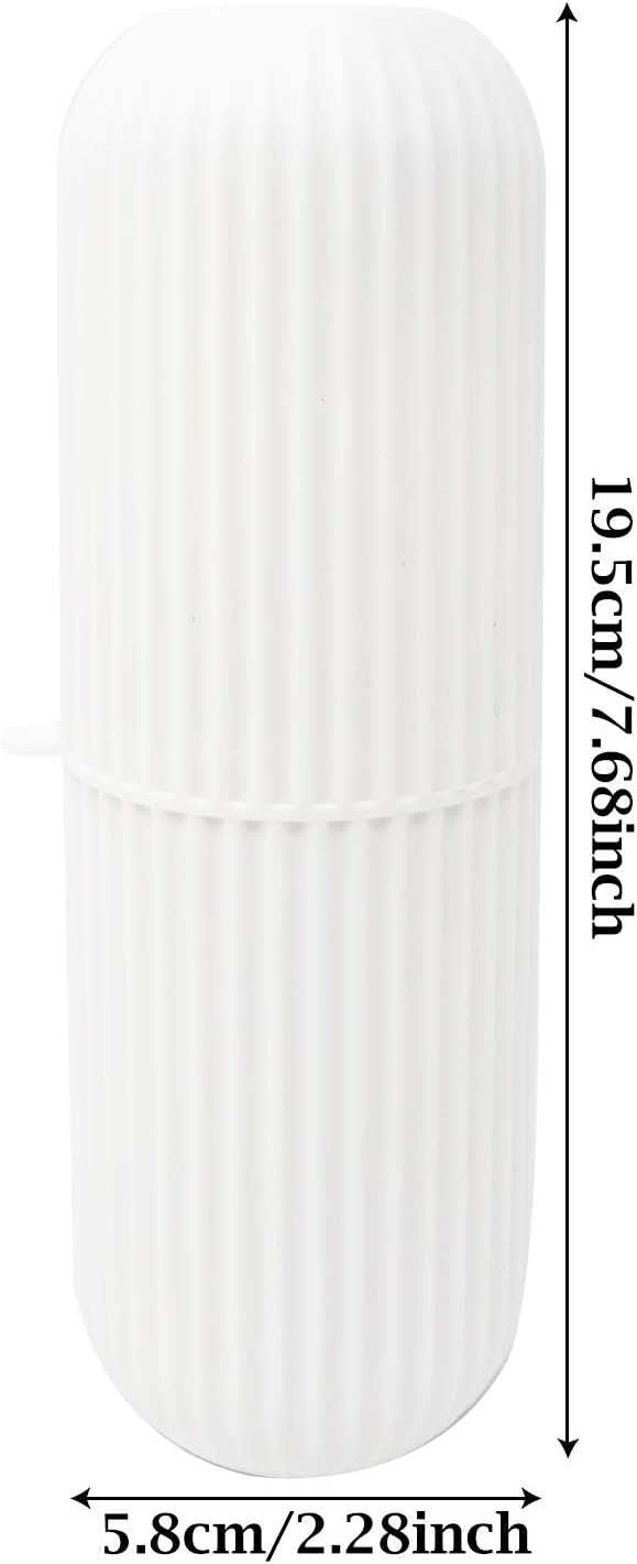 Honbay Portable Plastic Toothbrush Toothpaste Cup Case Box Holder Container for Travel (Beige)