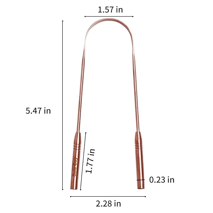 Gaia Guy Copper Tongue Scraper with Metal Case - 2 Pack - Plastic Free Tongue Scrapers for Adults, Tongue Cleaner for Oral Care & Hygiene