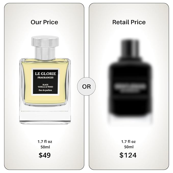 Inspired by G.venchy's Gentleman Eau de parfum, Black Vanilla & Wood EDP, Long Lasting 12-14 Hours Perfume Spray for Men, All Skin Types, Cruelty Free - 0.33 Fl oz 10ml