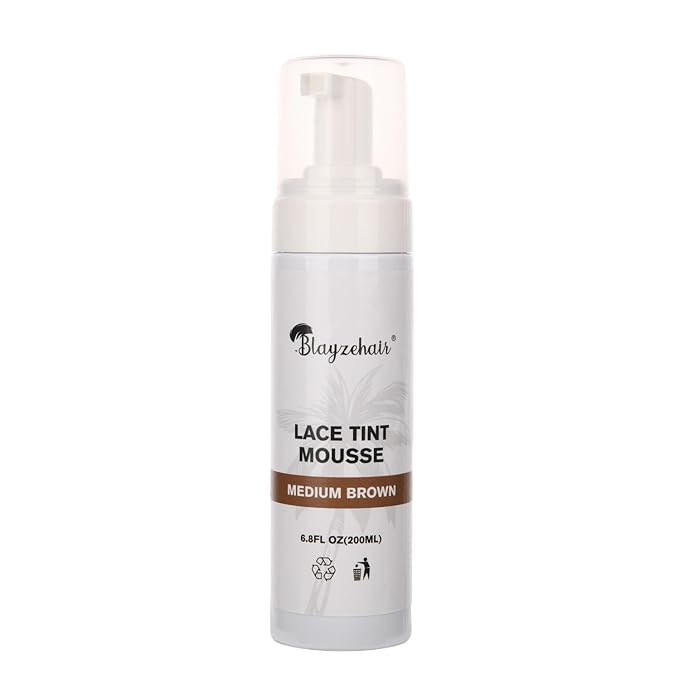 Lace Tint Melting Hair Mousse Foam for Women Men Hair Wig Lace Wigs Toupees and Hairpieces Natural Finishing Lace Color(Medium Brown)