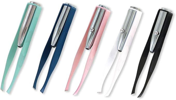1st Choice 3 Stainless Steel Make Up LED Light Eyelash Eyebrow Hair Removal Lighted Tweezer