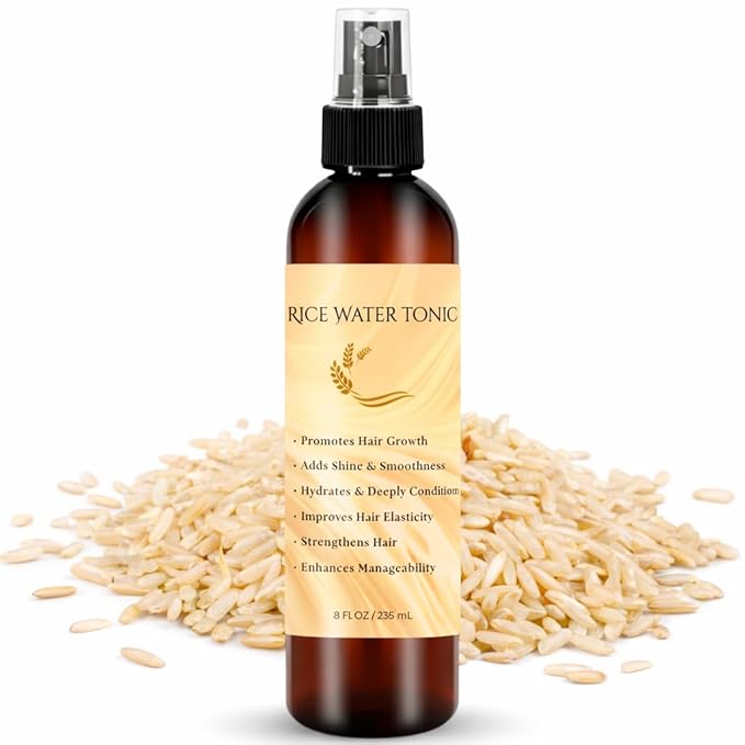 Fermented Rice Water Hair Tonic | 8 Fl OZ | Strengthening Scalp Spray for Hair Growth, Hydration & Shine with Fermented Rice Water, Biotin, Caffeine, Aloe Vera, and Rice Protein