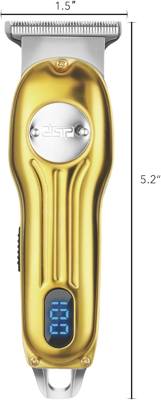 DSP Beard Trimmer for Men, Cordless Hair Clipper Shavers, Facial Hair Trimmer for Beard & Mustache Trimming, Professional Haircut Kit for Men Rechargeable LED Display (Gold)