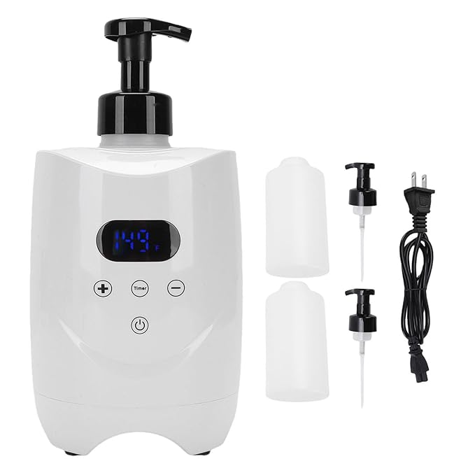Hot Lather Machine Professional Shaving Foam Warmer Fast Even Heating Electric for Men Barbershops Salons ABS 500ml (US Plug 110V)