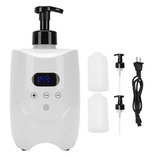 Hot Lather Machine for Shaving Fast Even Heating Professional Shaving Foam Warmer for Home Salon Barber Shop with 2 500ml Foam Bottle for Men (US Plug 110V)
