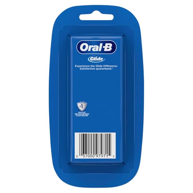 Oral-B Glide Dental Floss, Shred Resistant, Gentle on Gums, Natural Wax, Slides Smoothly, Deep Clean Cool Mint Flavor, 40 M, 3 Count