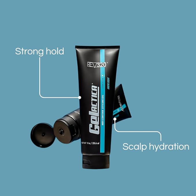 Max Control Hair Gel for Men, Alcohol-Free, Strong Hold Styling Gel, Natural Extracts for Long-Lasting Hold and Shine, Slick Back Hair Style 8 oz