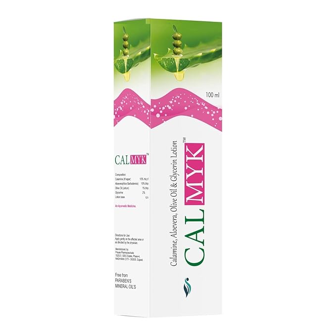 CALMYK Face Cream with Calamine, Aloe Vera, Olive & Glycerin – Gentle Daily Moisturizer for Comforted Skin & Smooth Texture, Suitable for Men & Women – 100ml (3.4 oz)