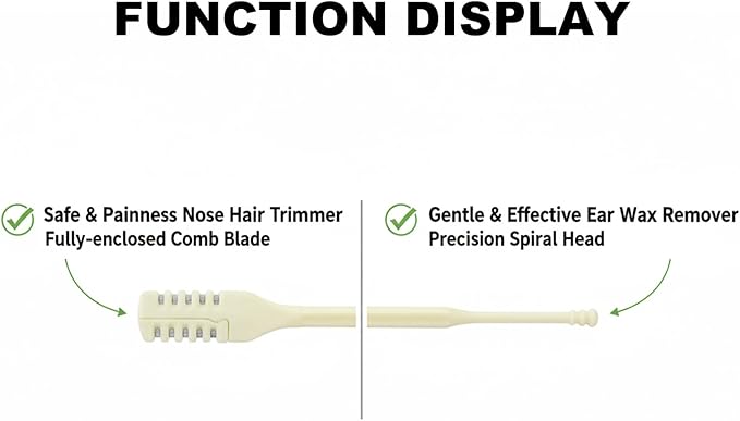 Manual 2-in-1 Nose Hair Trimmer with Earwax Removal Tool, Double Sided Blade, Safe Portable Personal Grooming Kit, 5 Pack