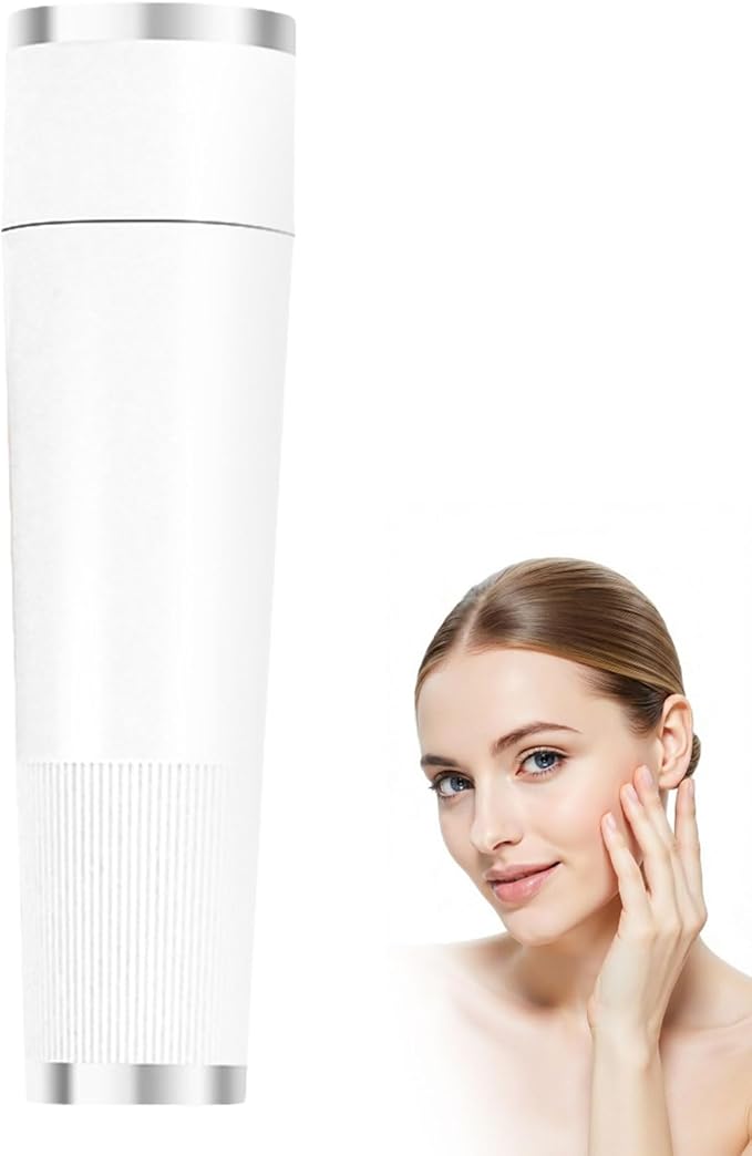BloomlyPro Facial Hair Remover, Gentle Micro-Trimming with Led Light, Portable Design, Painless Electric Face Razor for Coarse Hair (White)
