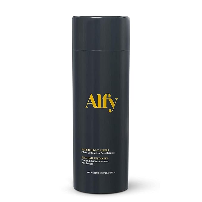 Alfy Hair Fibers for Thinning Hair - Premium-Grade Keratin Hair Building Fibers for Men and Women - Hair Thickening Fibers to Help Conceal Existing Bald Spots - (28g, Dark Brown)