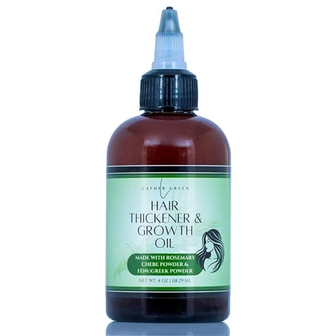 Hair Thickener & Growth Oil With Rosemary, Chebe, Fenugreek & Castor Oil, 4 oz