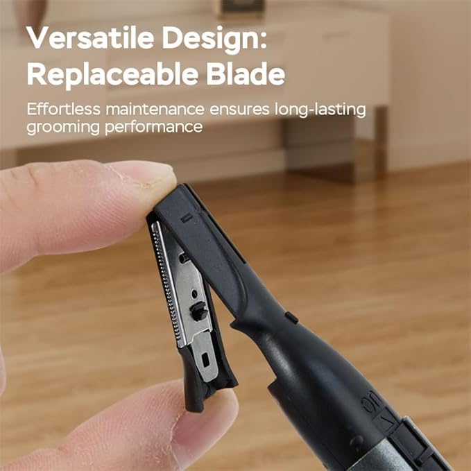 Eyebrow Trimmer, Facial Hair Trimmer Precision Detailer with Rinseable Blade, Battery Powered Double-Sided Eyebrow Razor with Comb, Compact Pen-Size Safe Painless Shaver for Chin Peach-Fuzz