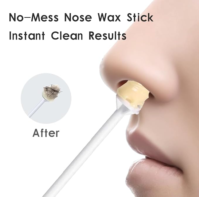 62 PCS Nose Wax Sticks Kit with Disposable Spatulas for Nostril Cleaning and Ear, Face, and Hair Removal for Men and Women. Painless application.