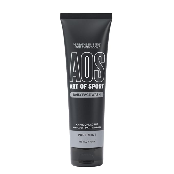 Art of Sport Daily Face Wash for Men – Detoxifying Charcoal Cleanser with Aloe Vera & Bamboo Extract – Deep Cleans & Refreshes Skin – Non-Drying Formula – 4 fl oz