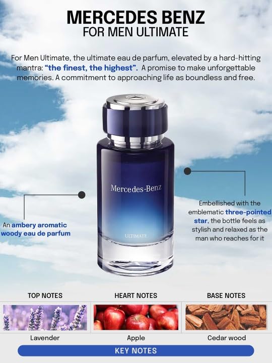 Mercedes Benz For Men Ultimate Giftset - Eau de Parfum for Men - Long Lasting Mens Cologne - Amber, Patchouli Cologne for Men - Perfume for Men - 2 Pc