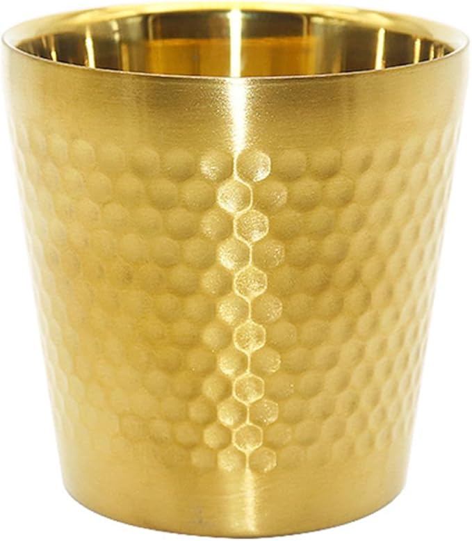 TEHAUX Stainless Steel Shaving Soap Bowl for Men 304 Stainless Steel Shave Cup with Bubble Foam Function Gold Shaving Supply Suitable