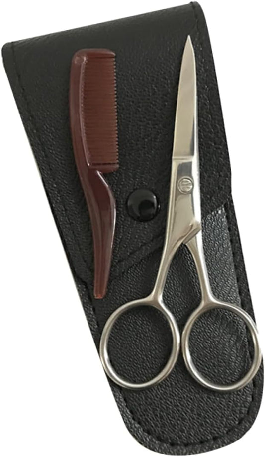 minkissy Stainless Steel Eyebrow Scissors Mustache Trimmer Set for Precise Grooming Durable Shear Cutter for Beard Eyebrow Care for Men and Professionals