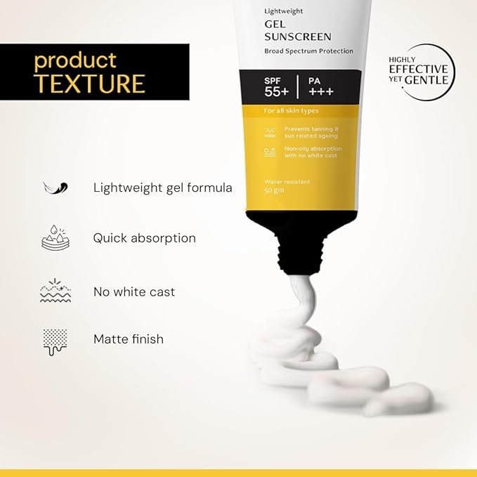 Deconstruct Face Gel Sunscreen In - Vivo Tested SPF 50 + and PA+++ | For oily, combination & normal skin | Matte, Lightweight & Airy, Non-greasy | For Men & Women - 50g