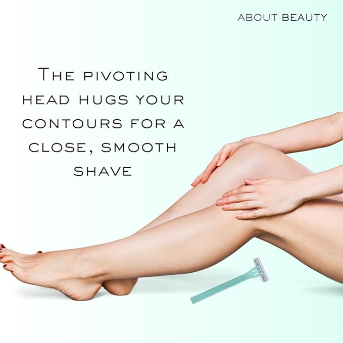 Kai About Face Body Twin Blade Pivoting Disposable Razors; 12 Shavers for Women; Curve-Hugging Pivoting Head with Aloe & Vitamin E Strip, Shaving Razors for Women