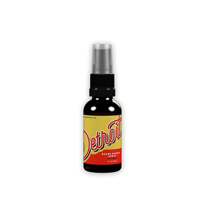 Detroit Grooming Co. Beard Growth Spray | Boost Beard Growth with Biotin, B7 & Caffeine | Hydrating Beard Care with Lavender Water, Green Tea & Glycerin | 1oz Bottles (1-pack)