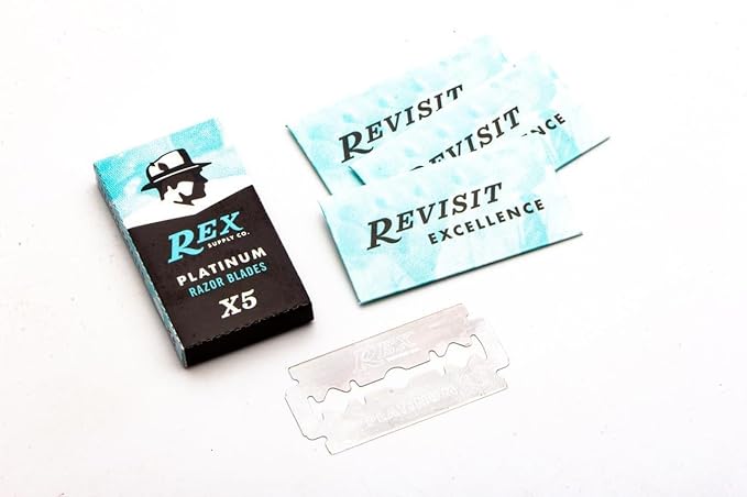 Rex Supply Co., 100 Double Edge Safety Razor Blades, Platinum Coated, Made in the Czech Republic